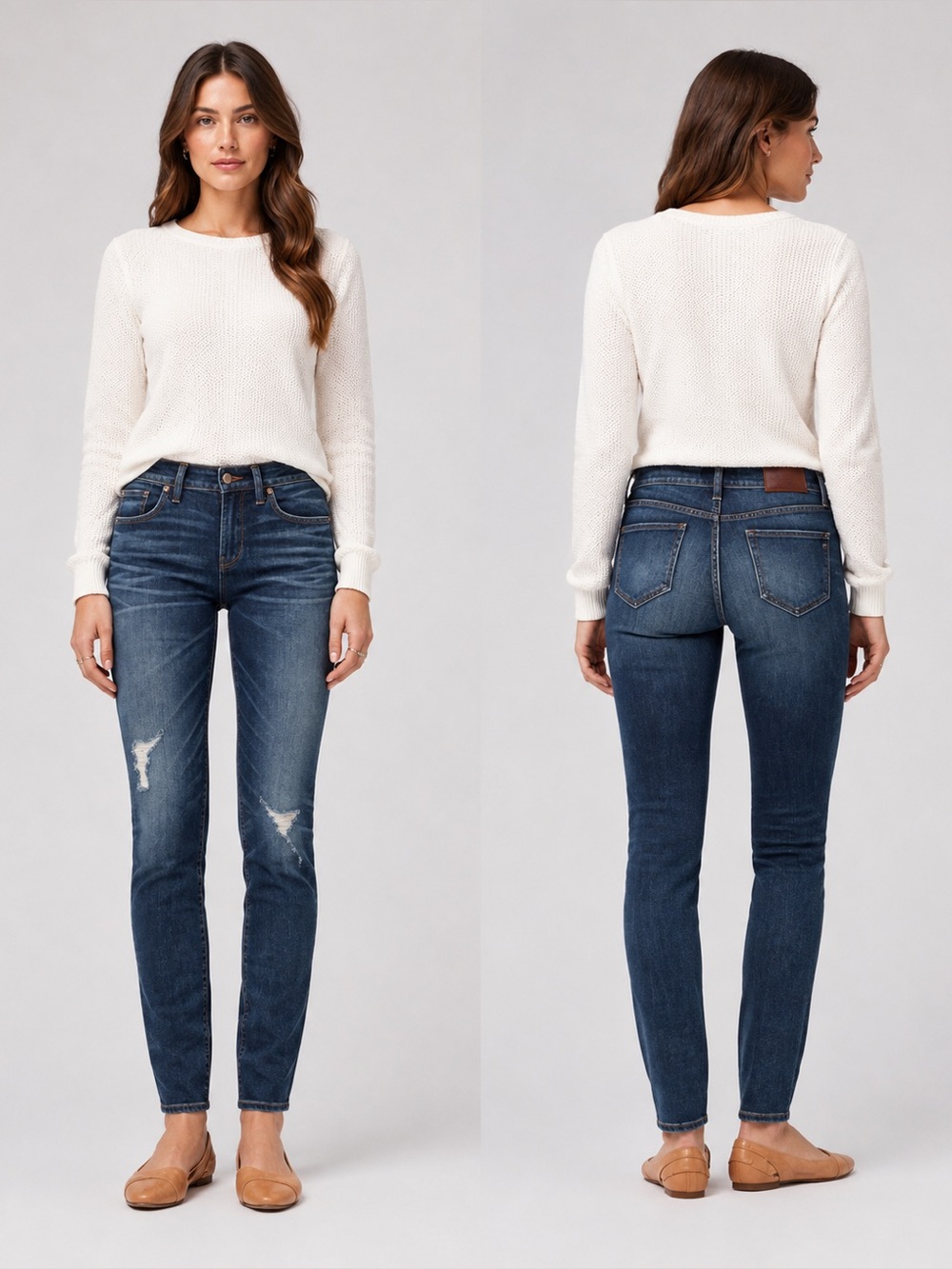 Madewell Skinny Skinny Medium Wash Distressed Mid Rise Jeans 26